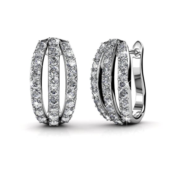 Elegante oorbellen - Zilver en kristal - Image 1