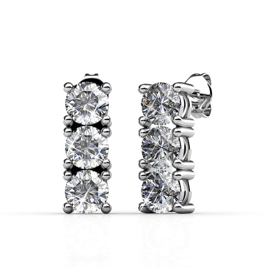 Tri-oorbellen - Zilver en kristal - Image 1