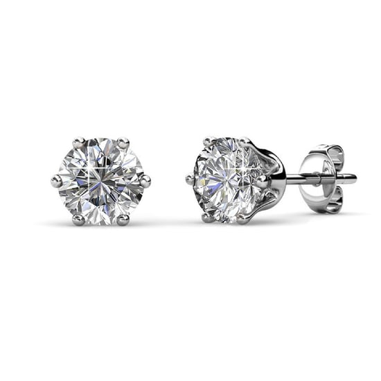 Solitaire L-oorbellen - Zilver en kristal - Image 1