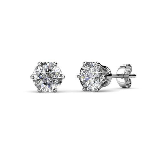 Solitaire M oorbellen - zilver en kristal - Image 1