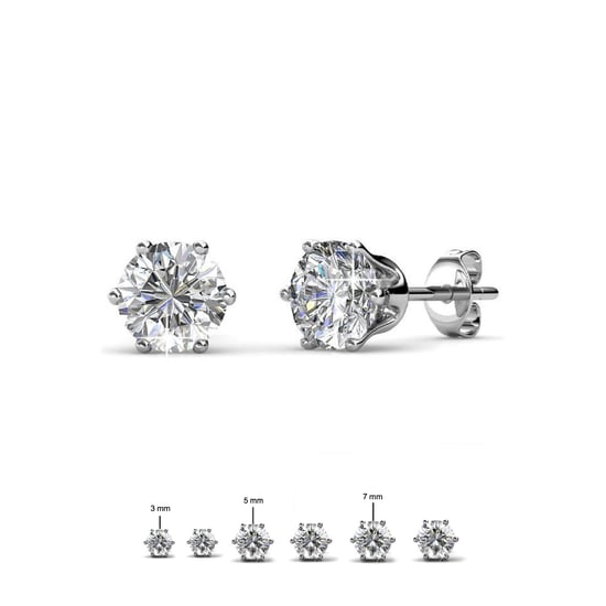 Solitaire M oorbellen - zilver en kristal - Image 3