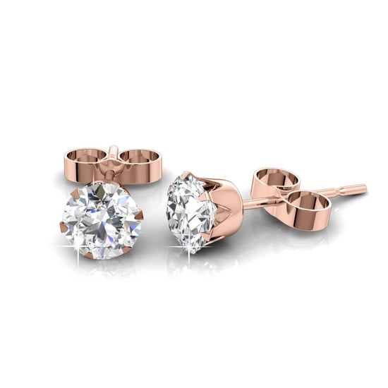 Solitaire M oorbellen - roségoud en kristal - Image 3