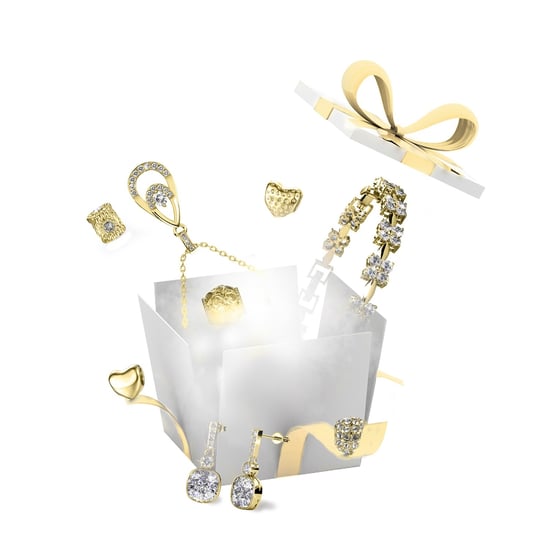 13 juwelen en 11 verrassingskralen voor een doe-het-zelf-adventskalender - goud en kristal - Image 1