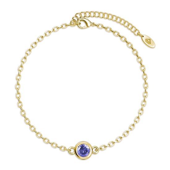 Geboortesteen armbanden - Goud en paars - Image 1