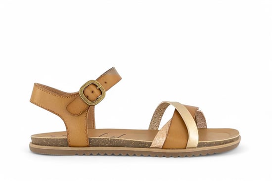 Blowfish Malibu Dames Tan Strappy Buckle Wedge Sandalen - Monti-B - Image 1