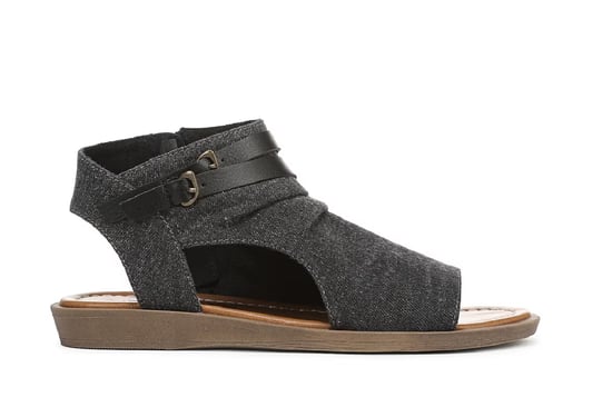 Blowfish Malibu Dames Charcoal Strappy Low Wedge Sandalen - Denver - Image 1