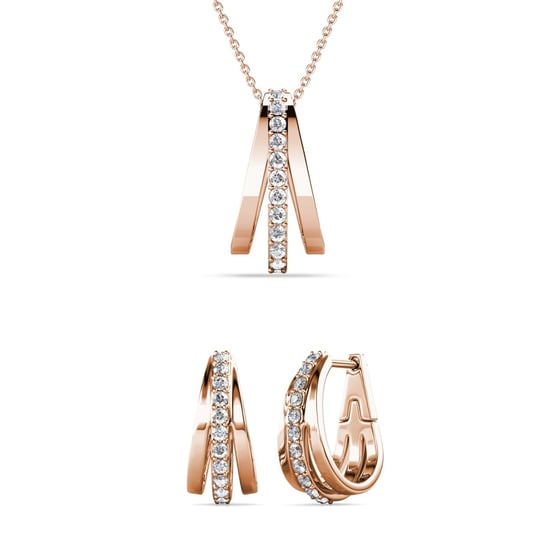 Aurielle Hoop Sets - Roségoud en Kristal - Image 1