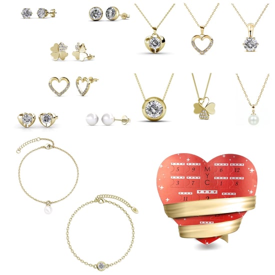 Surprise Heart Adventskalender - 14 Juwelen - Goud en Kristal - Image 1