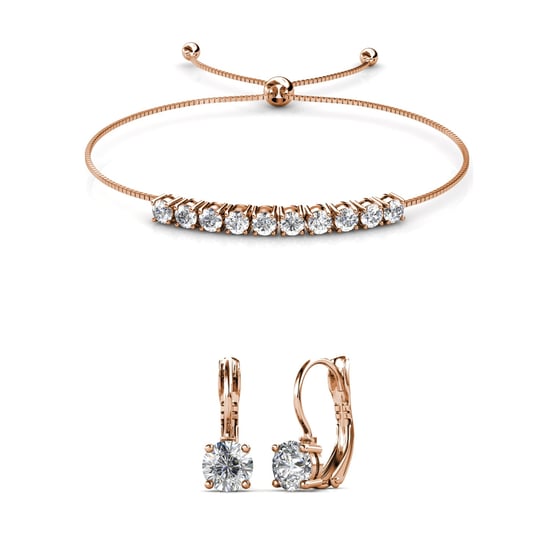 Ronde Crystal Mia-sets - Roségoud en kristal - Image 1