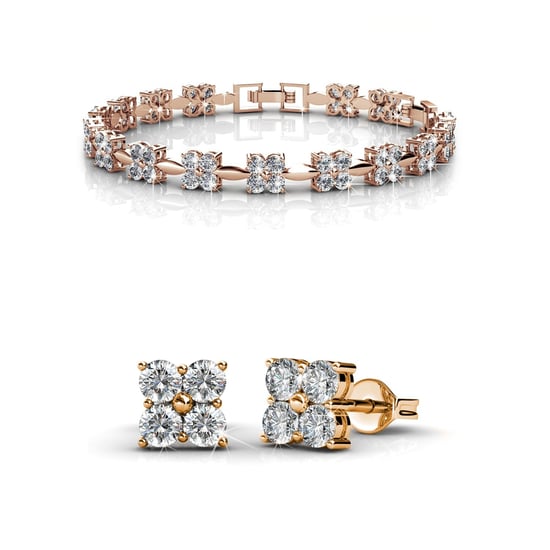 Sweet Square Sets - Roségoud en kristal - Image 1
