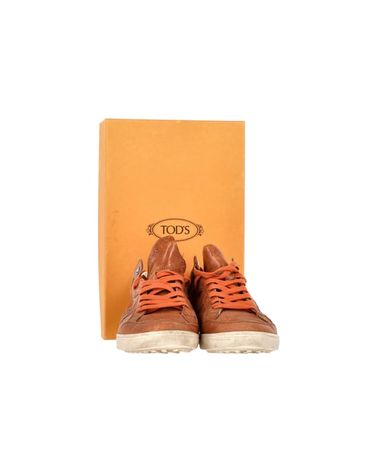 Tod's Low Top Sneakers in Brown Leather - Image 2