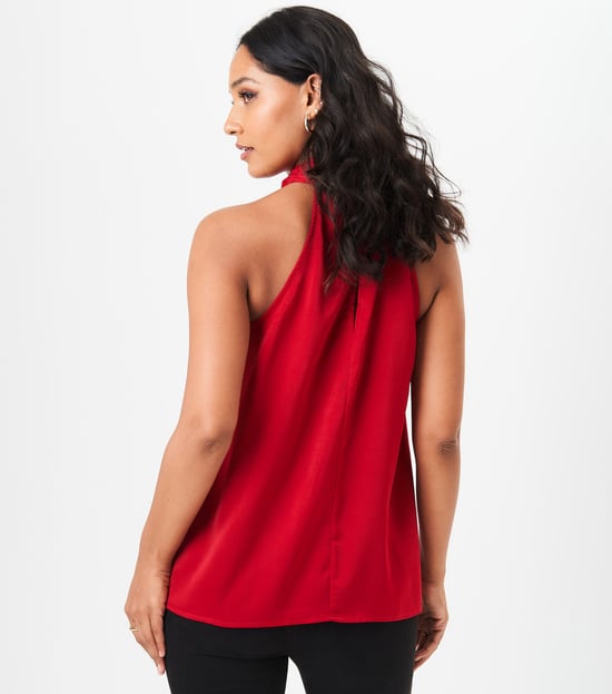 Rode Corsage Kraag Top - Image 4