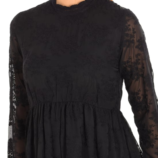 TUNIS jurk met lange mouwen en ronde hals 16F2DR17 vrouw - Image 2