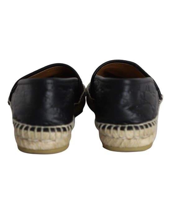 Gucci Guccissima Signature Espadrille Flats in Black Leather - Image 4