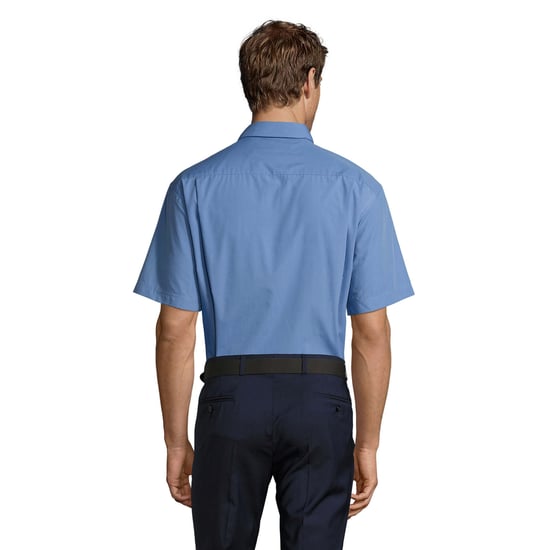 SOLS Heren Bristol Poplin Overhemd met Korte Mouwen (Middenblauw) - Image 2