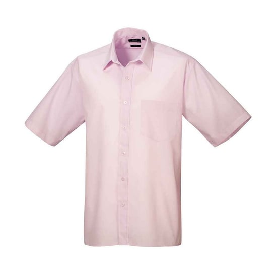 Premier Heren Poplin overhemd met korte mouwen (Roze) - Image 1