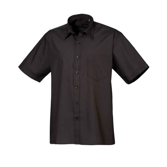 Premier Heren Poplin overhemd met korte mouwen (Zwart) - Image 1