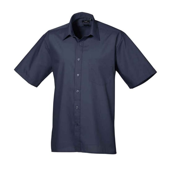 Premier Heren Poplin overhemd met korte mouwen (Marine) - Image 1