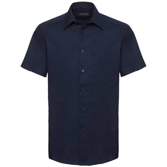 Russell Collection Heren Oxford Easy-Care Tailored Shirt (Heldere marine) - Image 1