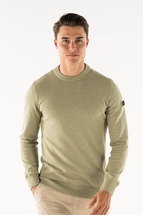 Presly & Sun Trui Will R-Neck Gebreide Pullover Groen - Image 2