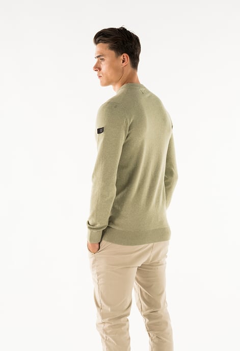 Presly & Sun Trui Will R-Neck Gebreide Pullover Groen - Image 3