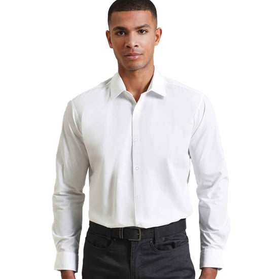 Premier Heren Supreme Poplin Formeel Overhemd (Wit) - Image 3