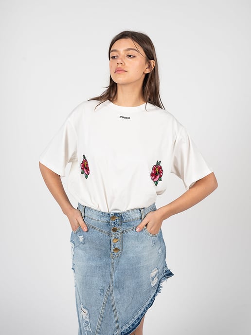Pinko T-shirt Toccante Vrouw Wit - Image 3