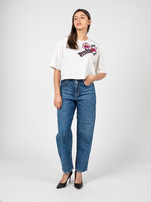 Pinko T-Shirt Titolato Vrouw Wit - Image 2