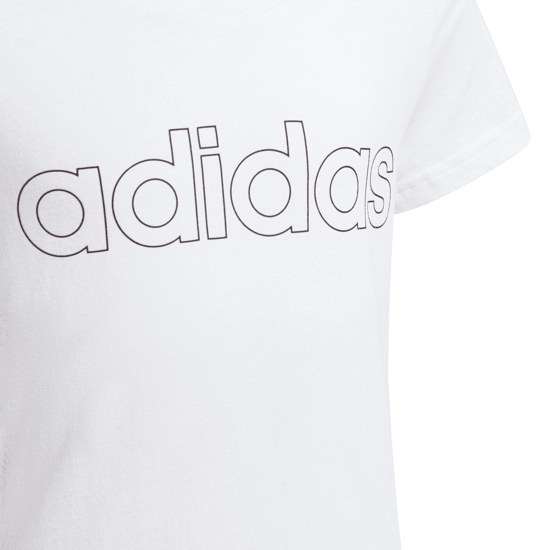 Adidas Essentials Linear T-shirt voor meisjes in wit - Image 4