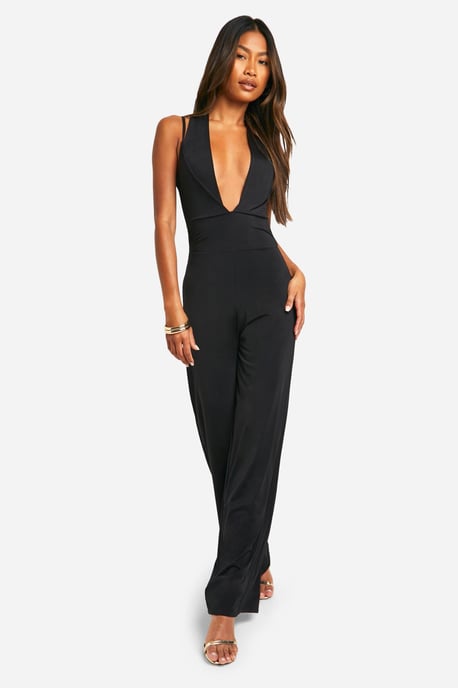 Plunge Wide Leg Jumpsuit - Image 3