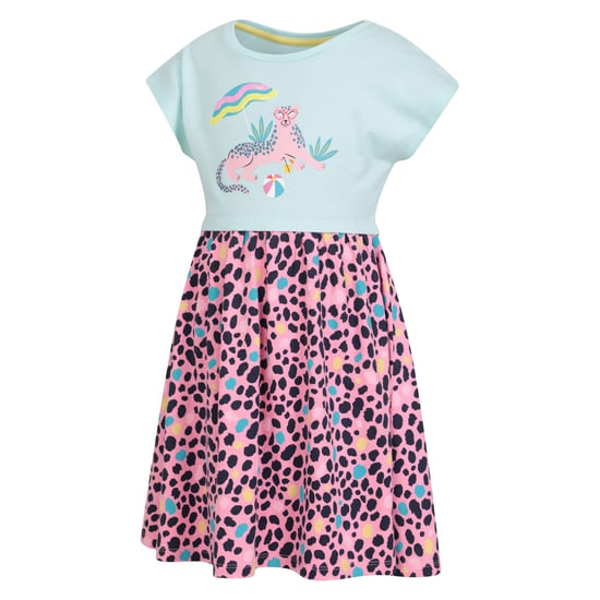 Mountain Warehouse Jurk van organisch katoen met luipaardprint voor meisjes (Lichtblauw) - Image 3