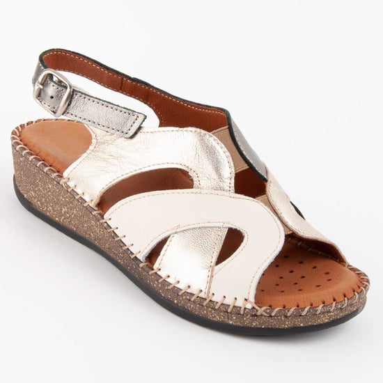 Purapiel Sandalen Met Een Sleehak Leida Beige - Image 2