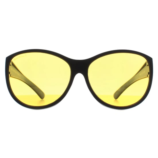Montana Butterfly Womens Mat Zwart Geel Gepolariseerd FO8 Fit Over Glasses Night Driving Sunglasses - Image 1