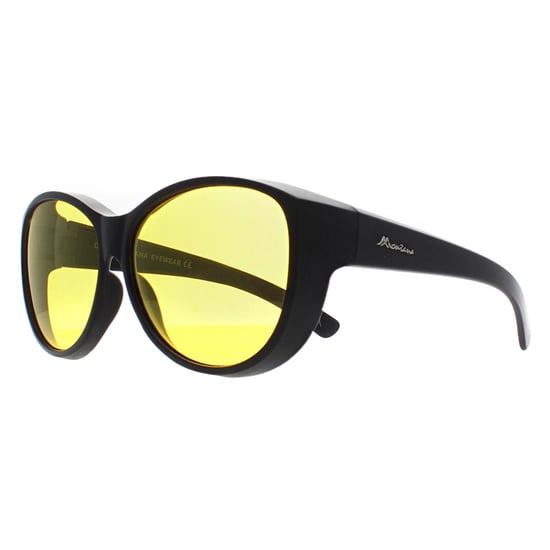 Montana Butterfly Womens Mat Zwart Geel Gepolariseerd FO8 Fit Over Glasses Night Driving Sunglasses - Image 3