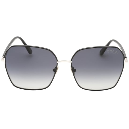 Tom Ford Claudia-02 Smoke gepolariseerde lens glanzende zwarte zonnebril - Image 1