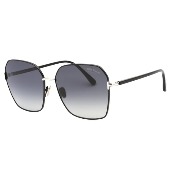 Tom Ford Claudia-02 Smoke gepolariseerde lens glanzende zwarte zonnebril - Image 2