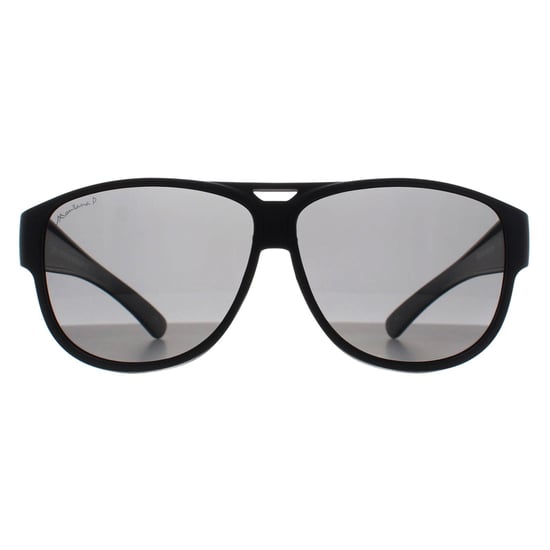 Montana Aviator Unisex Mat Zwart Rook Gepolariseerd FO6 Fit Over Bril Zonnebril - Image 1