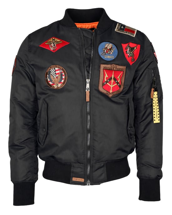 Top Gun bomberjack in pilotenstijl met patches TG20191053 - Image 1