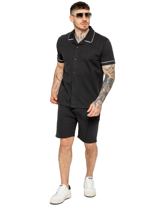 Enzo | Heren Korte Mouw Piping Shirt - Image 4