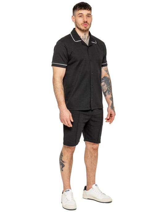 Enzo | Heren Korte Mouw Piping Shirt - Image 5