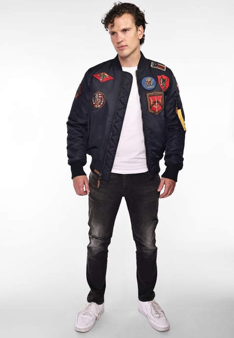 Top Gun bomberjack in pilotenstijl met patches TG20191053 - Image 5