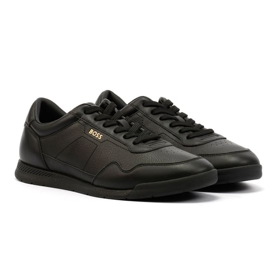 Boss Titanium Leren Heren Sneakers Zwart - Image 1