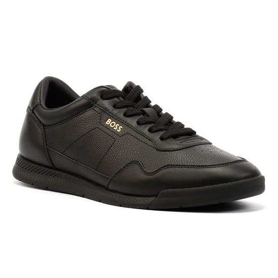 Boss Titanium Leren Heren Sneakers Zwart - Image 2