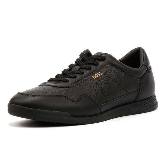 Boss Titanium Leren Heren Sneakers Zwart - Image 3