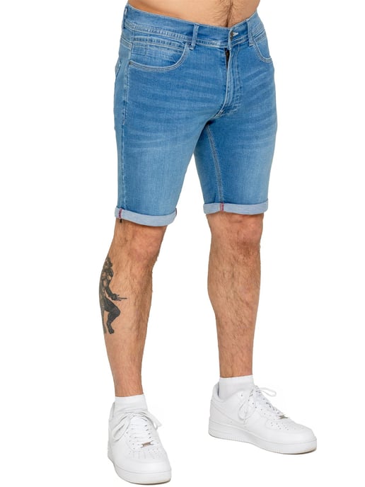 Enzo | Heren Slim Fit Denim Shorts - Image 2