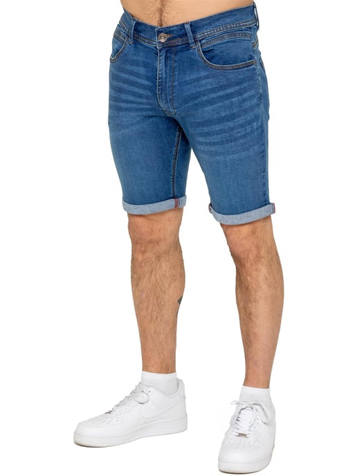 Enzo | Heren Slim Fit Denim Shorts - Image 2