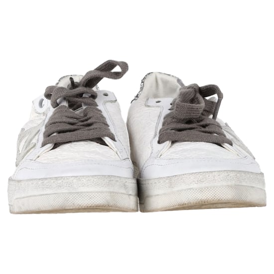 Off-White 2.0 Glitterschoenen met Kant Low Top in Witte Leer - Image 2