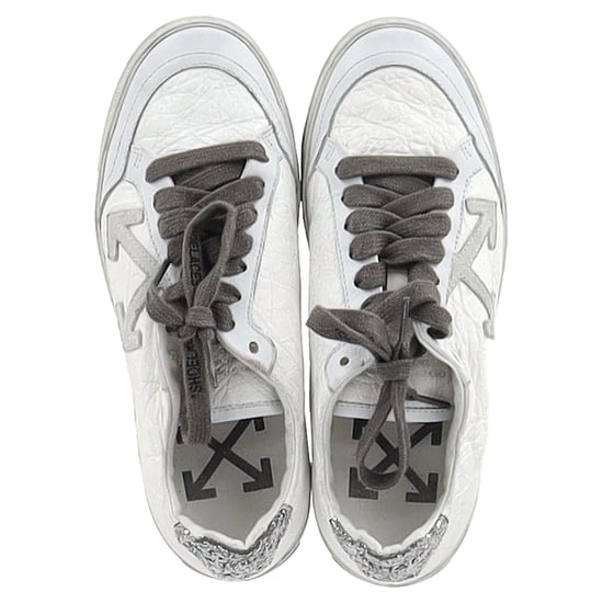 Off-White 2.0 Glitterschoenen met Kant Low Top in Witte Leer - Image 3