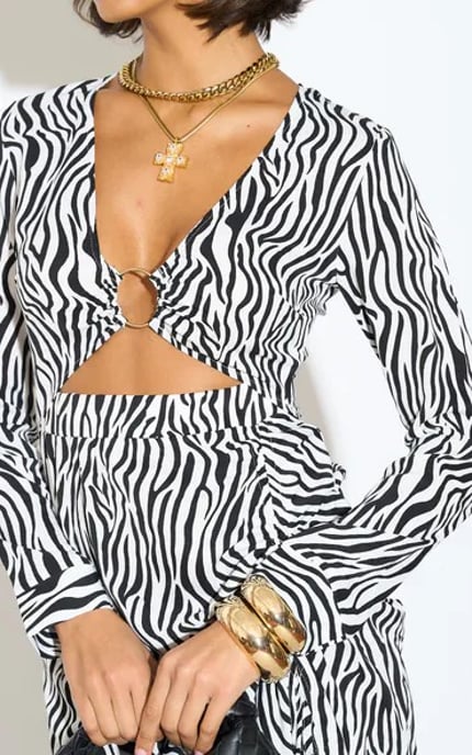 Maxi-jurk met monoprint en ringdetails - Image 2