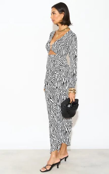 Maxi-jurk met monoprint en ringdetails - Image 3
